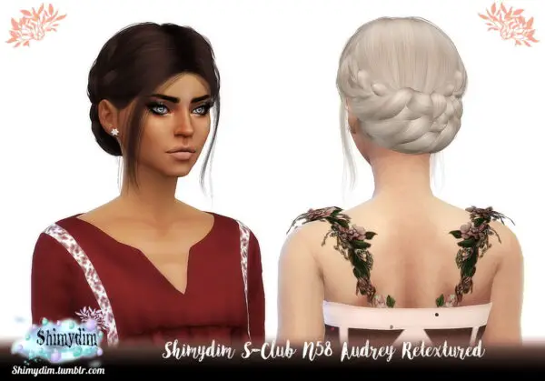 Shimydim: S Club`s N58 Audrey Hair Retextured for Sims 4