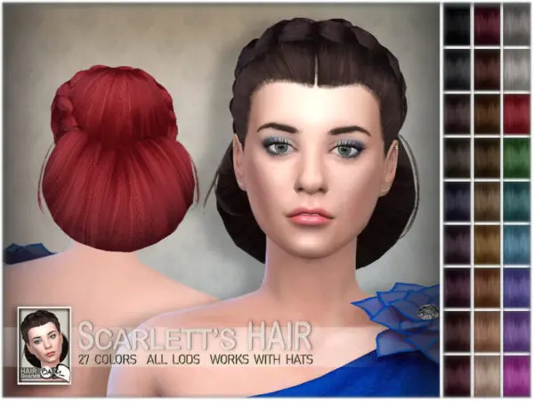 The Sims Resource: Scarletts Hair by BAkalia for Sims 4