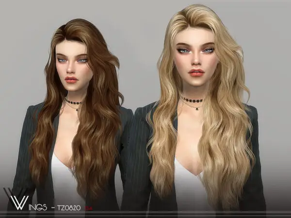 The Sims Resource: WINGS TZ0820 hair for Sims 4