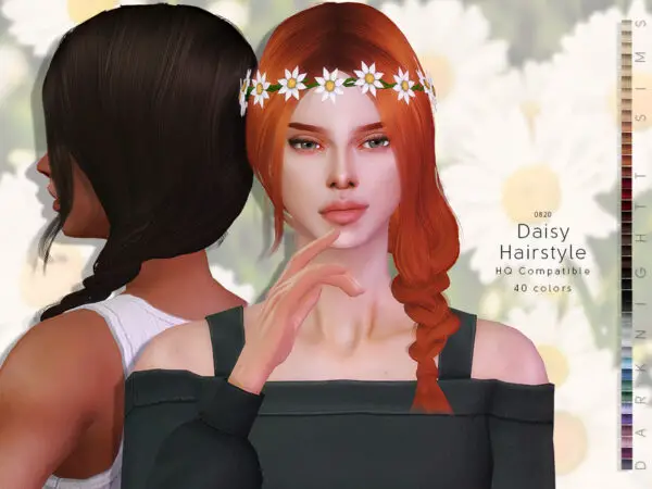 The Sims Resource: Daisy Hairstyle by DarkNighTt for Sims 4