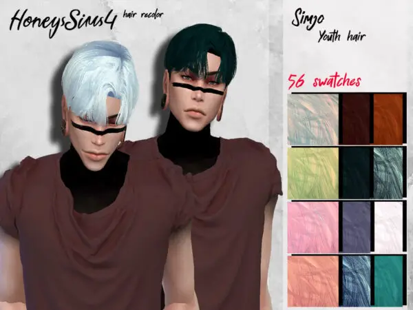 The Sims Resource: Simjo`s Youth hair recolored by HoneysSims4 for Sims 4