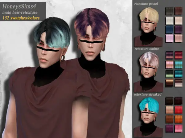 The Sims Resource: Male hair retextured by HoneysSims4 for Sims 4