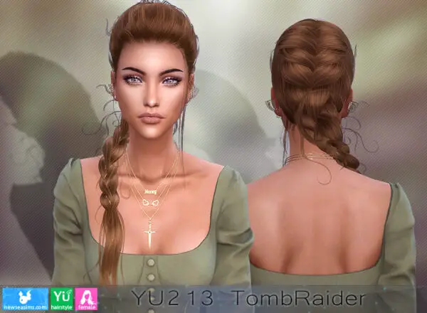 NewSea: YU213 Tomb Raider Hair for Sims 4