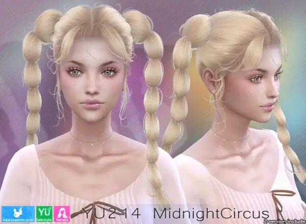NewSea: YU 214 Midnight Circus Hair for Sims 4