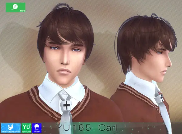 NewSea: YU165 Carl Hair for Sims 4