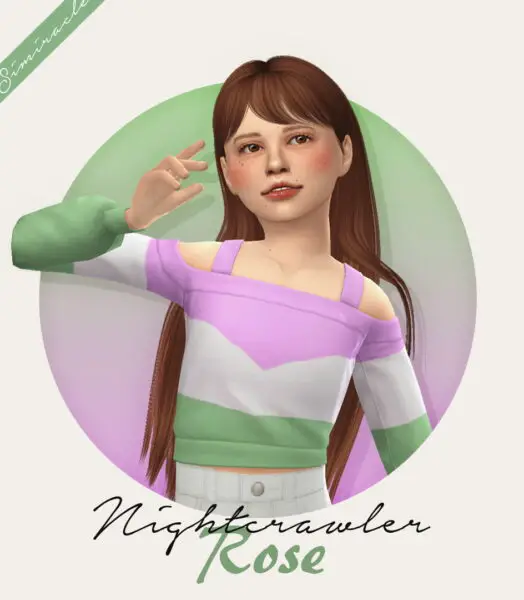 Simiracle: Nightcrawler`s Rose hair retetextured kids version for Sims 4
