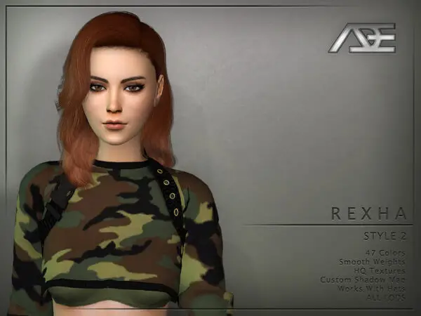 The Sims Resource: Rexha Style 2 Hair by Ade Darma for Sims 4