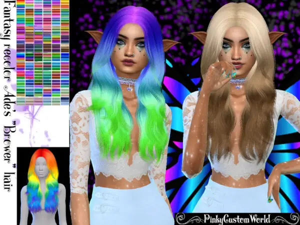 The Sims Resource: Ades Brower hair recolored by PinkyCustomWorld for Sims 4