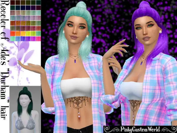 The Sims Resource: Ades Durham hair recolored by PinkyCustomWorld for Sims 4