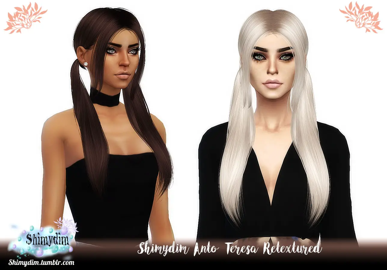 Shimydim Anto`s Teresa Hair Retextured Sims 4 Hairs