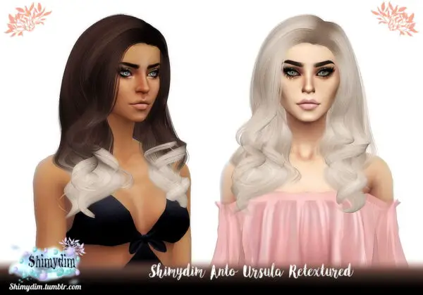 Shimydim: Antos Ursula Hair Retextured for Sims 4