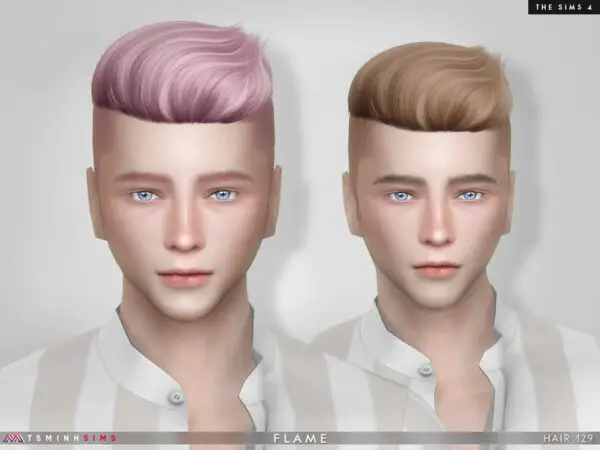 The Sims Resource: Flame Hair 129 by TsminhSims for Sims 4