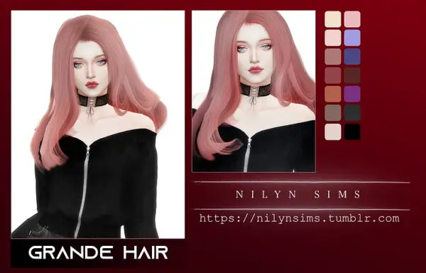 Nilyn Sims 4: Grande Hair for Sims 4