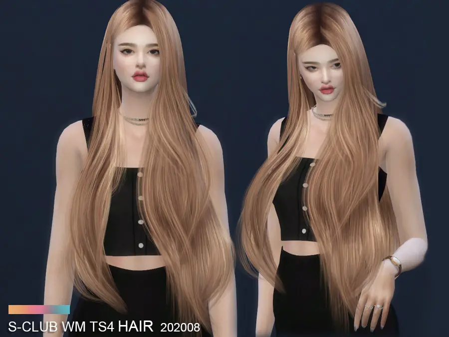 The Sims Resource: Long Blue Hair CC - wide 5