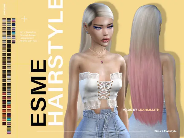 The Sims Resource: Esme Hairstyle by LeahLillith for Sims 4