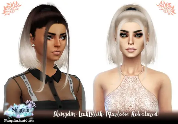 Shimydim Leahlillith`s Marlowe Hair Retextured Sims 4 Hairs