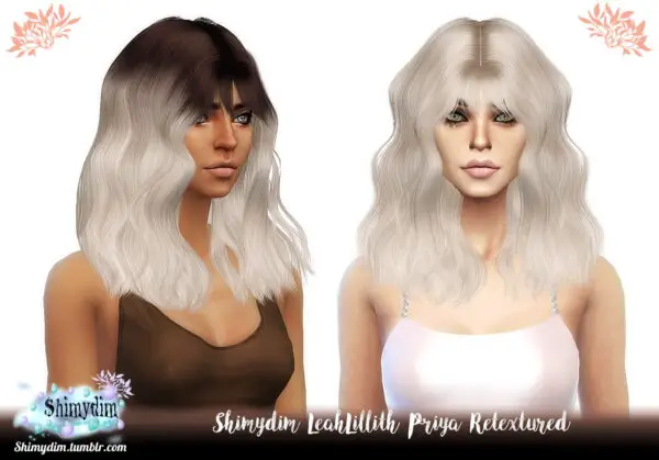 Shimydim: LeahLillith`s Priya Hair Retextured for Sims 4