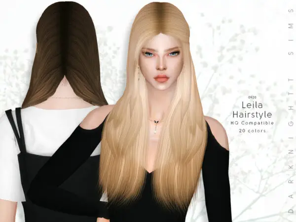The Sims Resource: Leila Hair by DarkNighTt for Sims 4