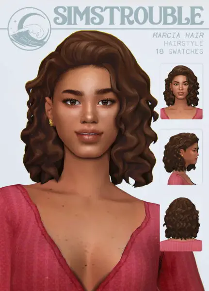Simstrouble: Marcia Hair for Sims 4