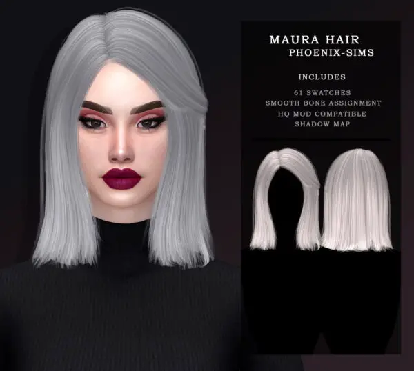 Phoenix Sims: Maura, Myriam and Mila Hair for Sims 4