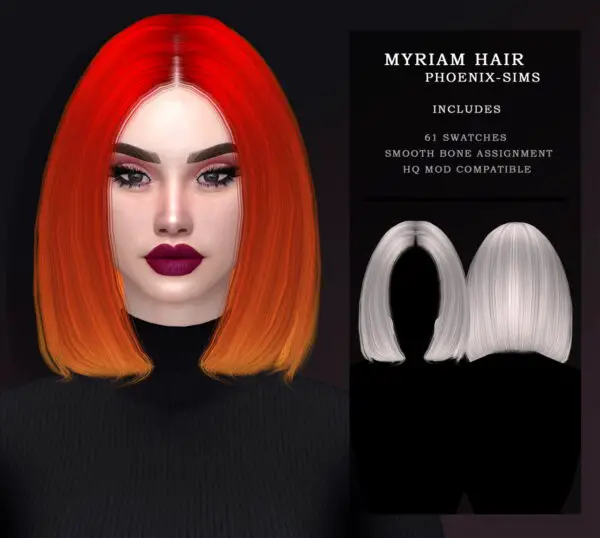 Phoenix Sims: Maura, Myriam and Mila Hair for Sims 4