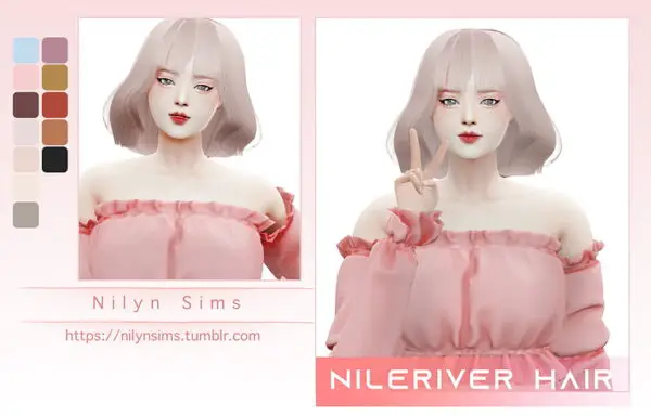 Nilyn Sims 4: Nileriver Hair for Sims 4