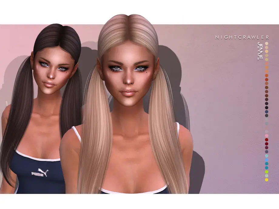 The Sims Resource: Jennie hair by Nightcrawler - Sims 4 Hairs