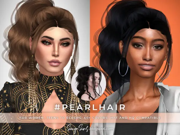 Sonya Sims: Pearl and Sunlight Hair for Sims 4