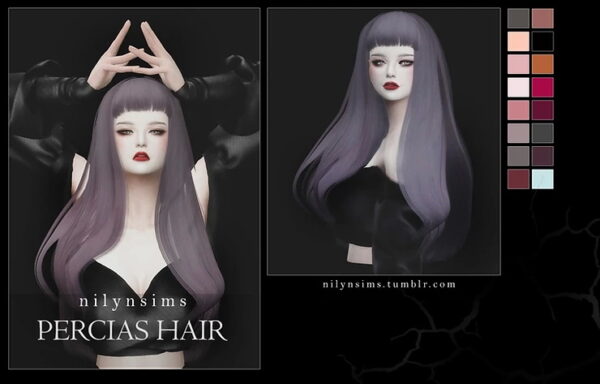 Nilyn Sims 4: Percias Hair for Sims 4