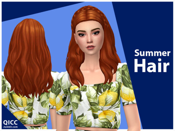 The Sims Resource: Summer Hair by qicc for Sims 4