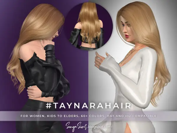 The Sims Resource: Taynara Hair by SonyaSimsCC for Sims 4