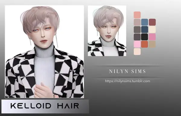 Nilyn Sims 4: Kelloid hair for Sims 4