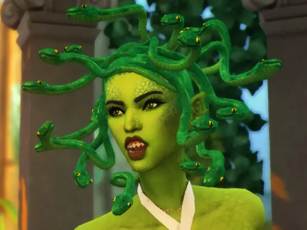 The Sims Resource: Medusa Hair by feralpoodles for Sims 4