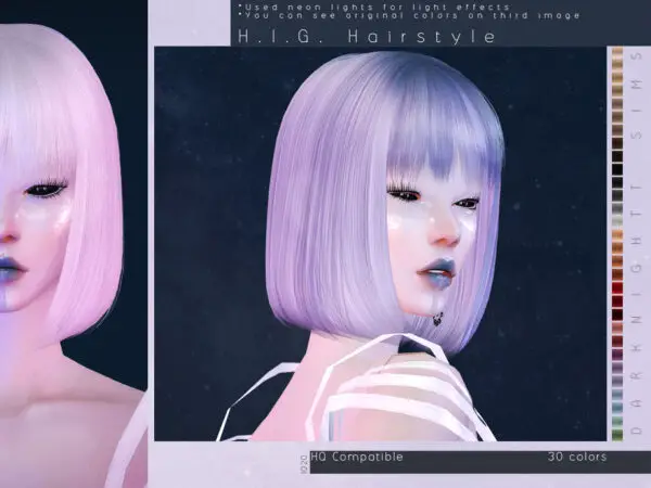 The Sims Resource: H.I.G. Hairstyle by DarkNighTt for Sims 4
