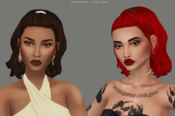 Candy Sims 4: Star Hairstyle for Sims 4