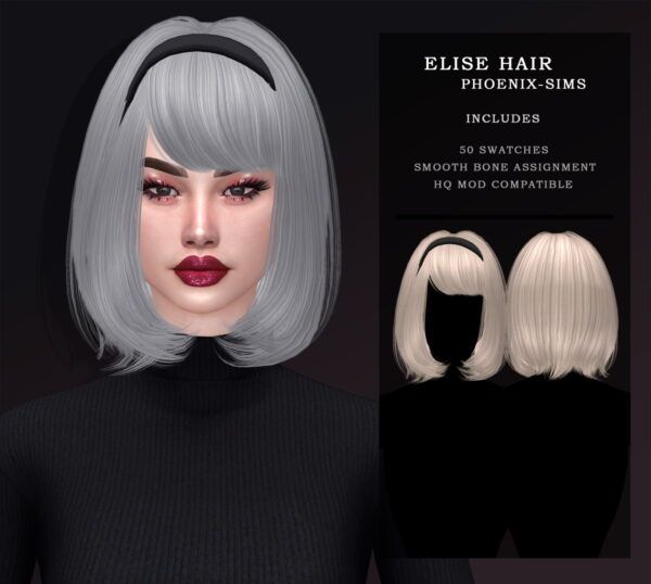 Phoenix Sims: Xena, Elise and Riley Hairs for Sims 4