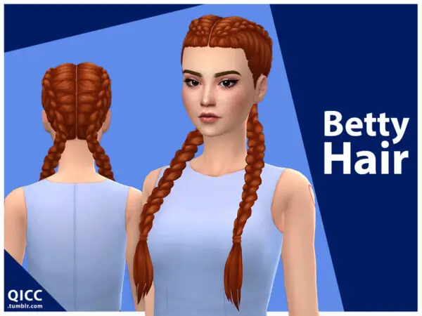 The Sims Resource: Betty Hair Set by qicc for Sims 4