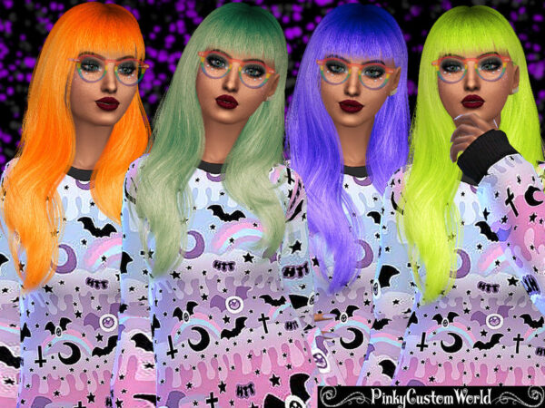 The Sims Resource: Ades Lisa Style 1 hair recolored by PinkyCustomWorld for Sims 4