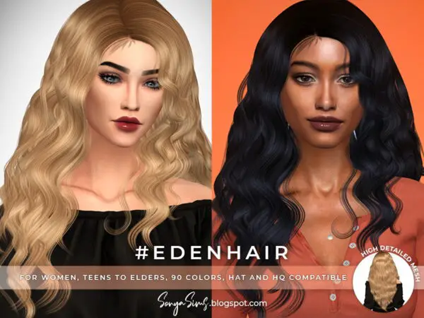 Sonya Sims: Eden Hair and Riley Hair for Sims 4