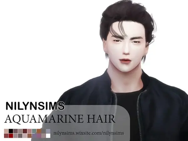 Nilyn Sims 4: Aquamarine hair for Sims 4