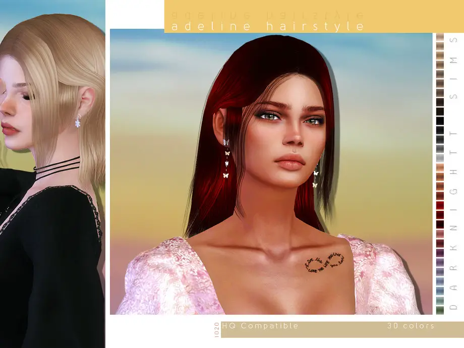 The Sims Resource: Adeline Hairstyle bDarkNighTty - Sims 4 Hairs