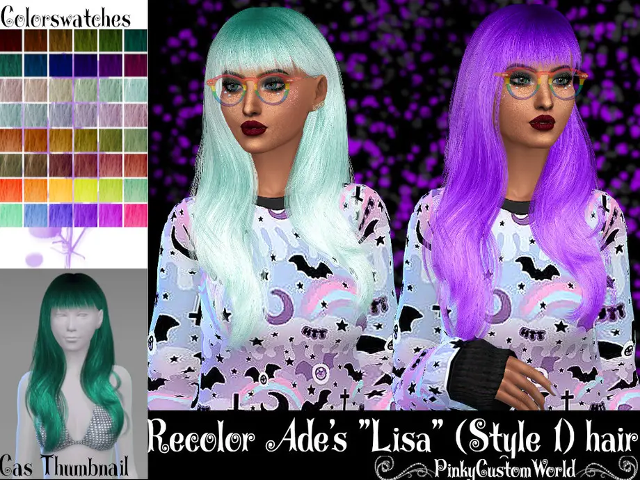 The Sims Resource: Ade's Lisa Style 1 hair recolored by ...