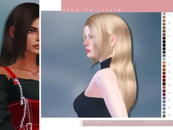 The Sims Resource: Alba Hairstyle by DarkNighTt for Sims 4