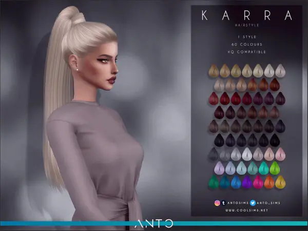 The Sims Resource: Karra Hair by Anto for Sims 4