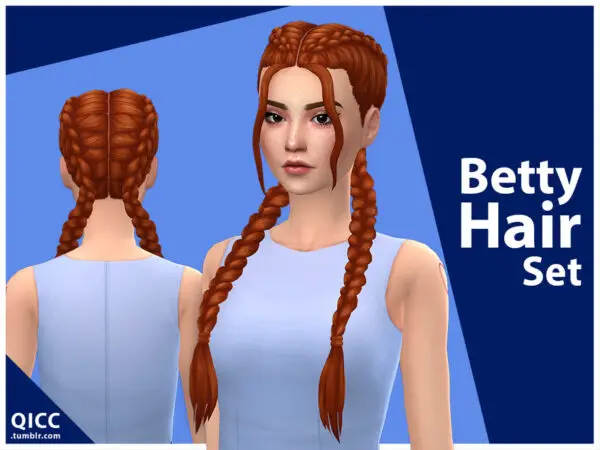The Sims Resource: Betty Hair Set by qicc for Sims 4