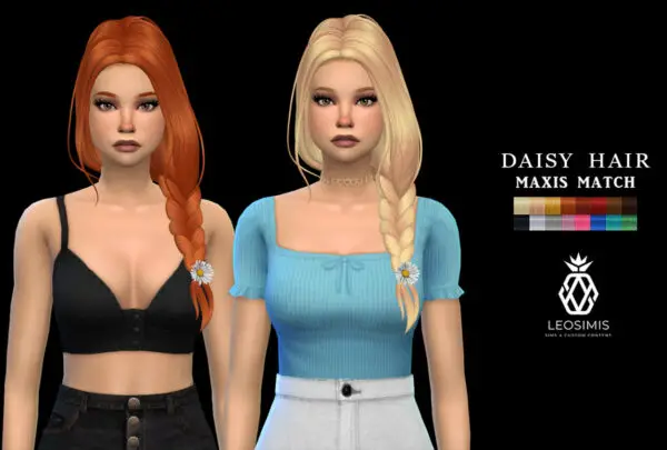 Leo 4 Sims: Daisy Hair for Sims 4