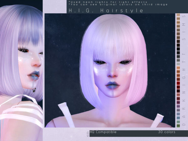 The Sims Resource: H.I.G. Hairstyle by DarkNighTt for Sims 4