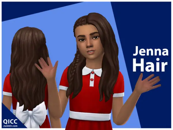 The Sims Resource: Jenna Hair by qicc for Sims 4
