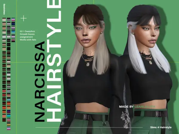The Sims Resource: Narcissa Hairstyle by LeahLillith for Sims 4