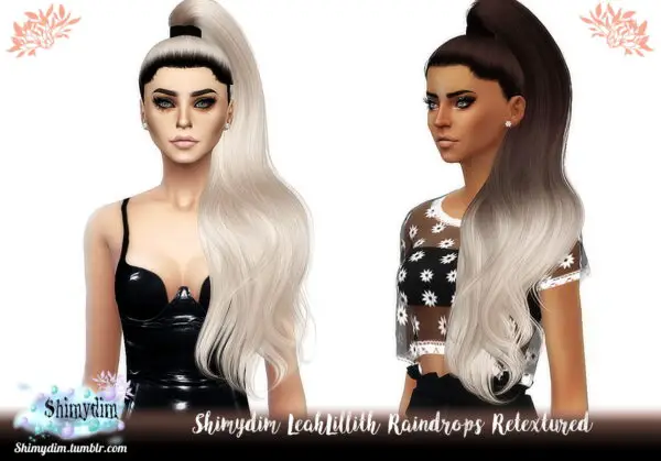 Shimydim: LeahLillith`s Raindrops Hair Retexture for Sims 4